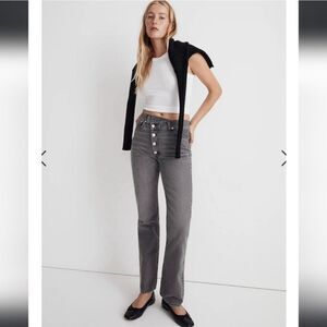 MADEWELL 90s Straight Jeans Sz 30 in Grey Cross Waist NWOT